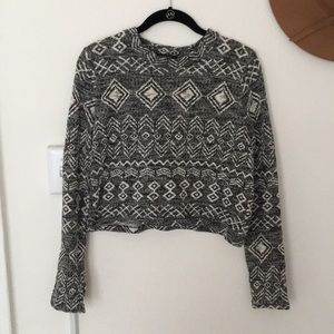 Cropped mock neck sweater